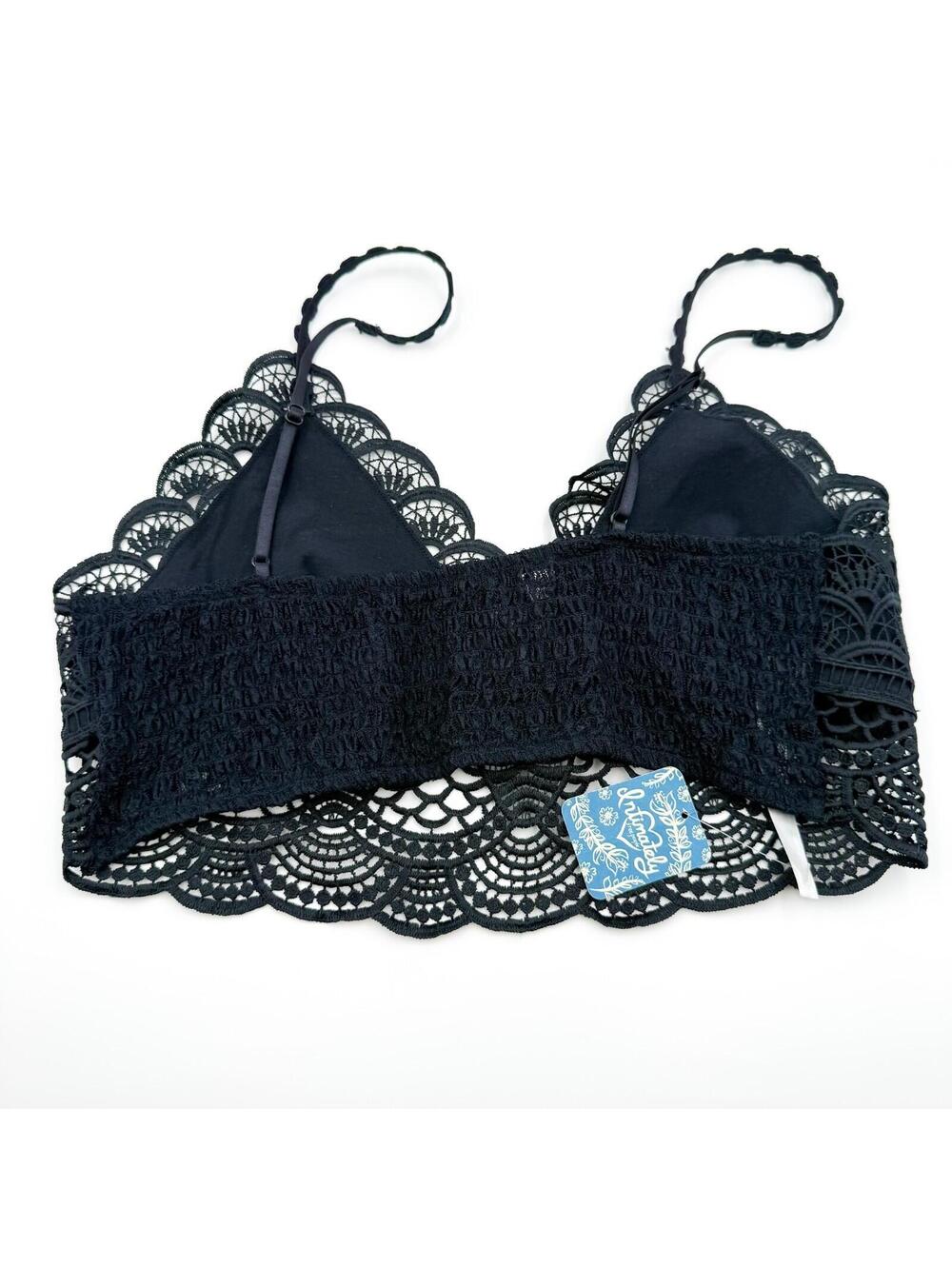 Free People Intimately Halter Lace Bralette Boho Core Black Womens Large NWT - Picture 2 of 6